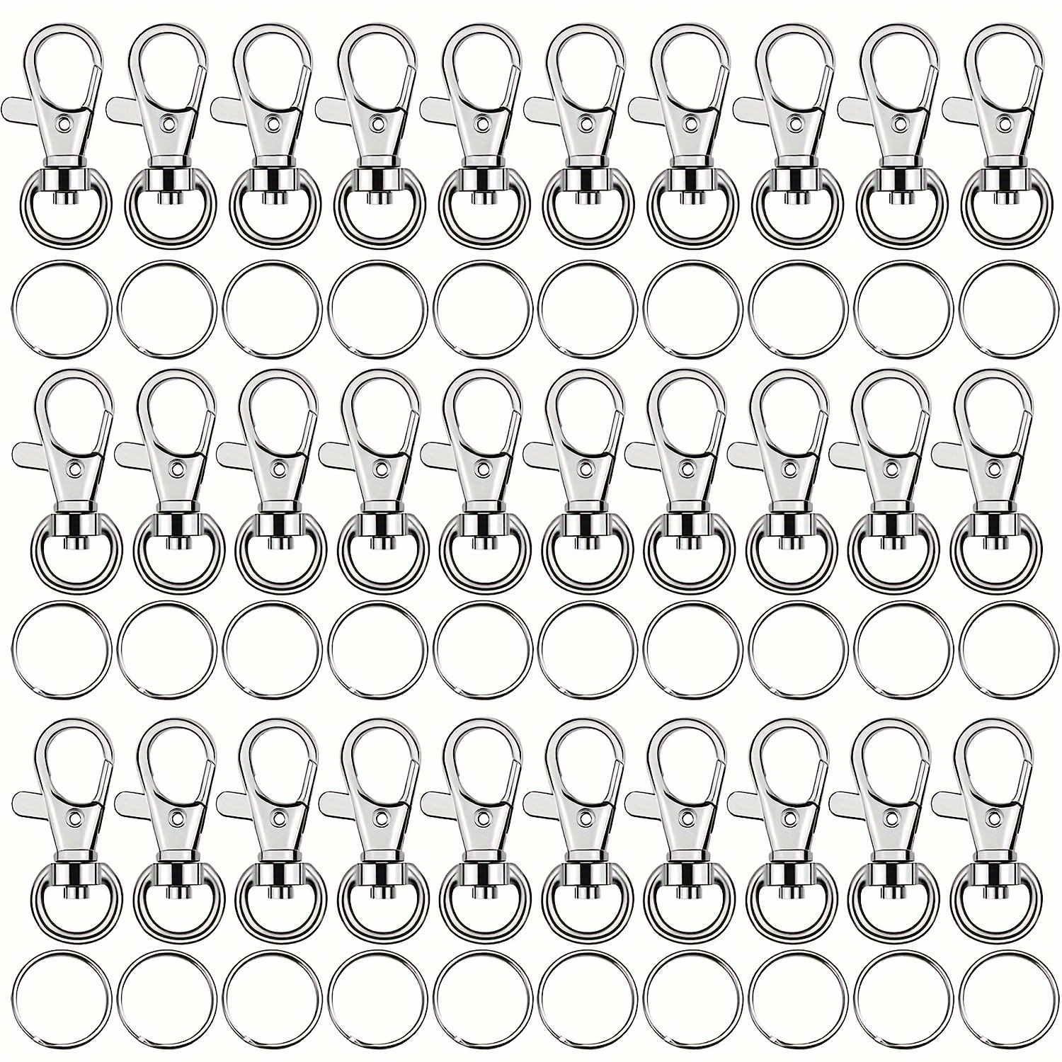 100PCS Premium Swivel Snap Hook Keychains with Key Rings, Metal Keychain  Clip and Key Ring, 50PCS Key Chain Hooks and 50PCS Key Rings for Lanyard  Crafts Jewelry Keychain Making Black 35mm/1.38inches 