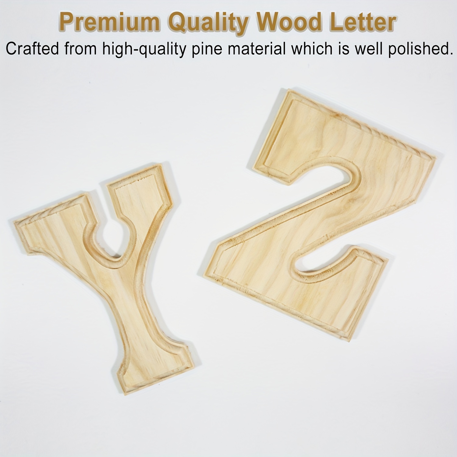 6 Inch Pine Wood Beveled Wooden Alphabet Letters for Arts & Crafts,  Decorations and DIY