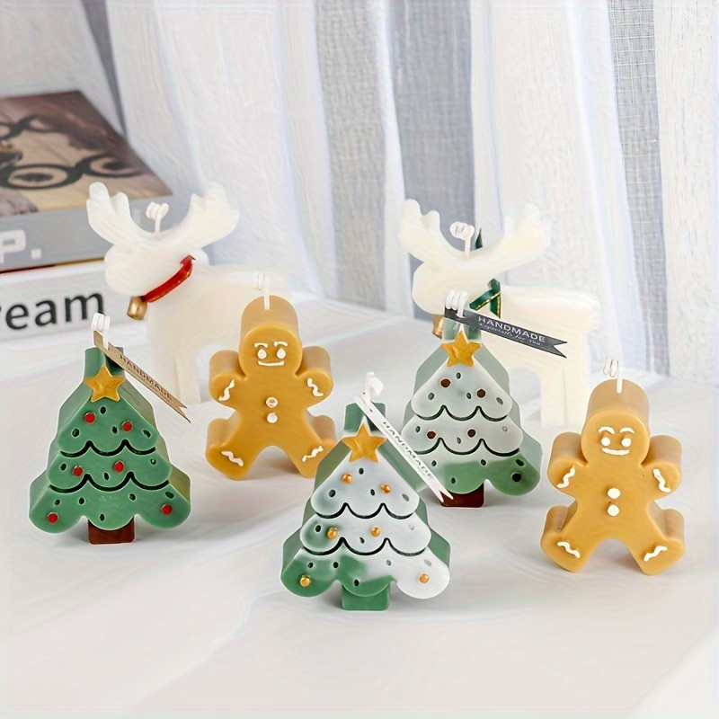 Stampi per candele in Silicone a forma di renna albero di natale candele  profumate forniture saponi