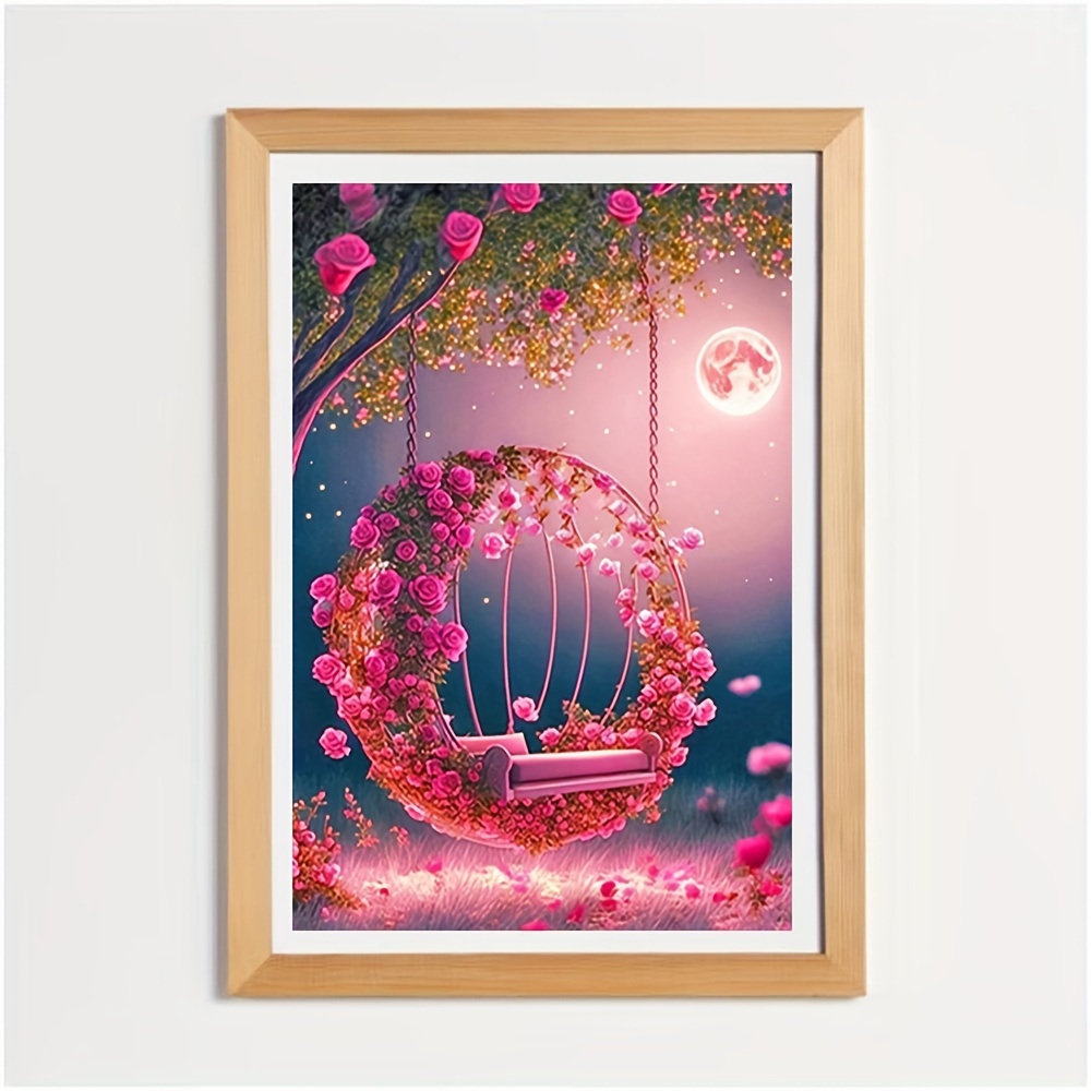 5D Diamond Painting Owl in the Pink Flowers Kit