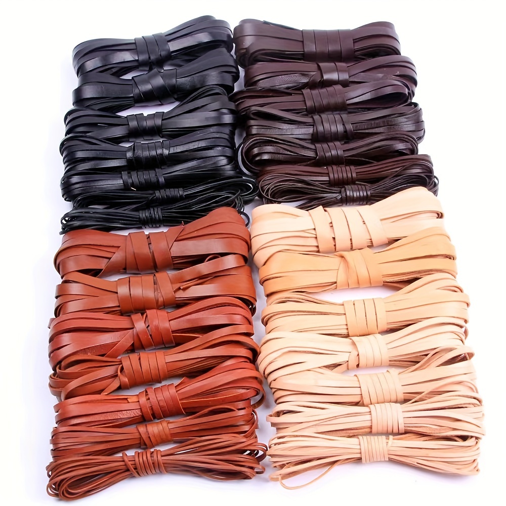 1 Yard Flat Leather Cord Natural Leather Lacing Strip Cord - Temu New  Zealand
