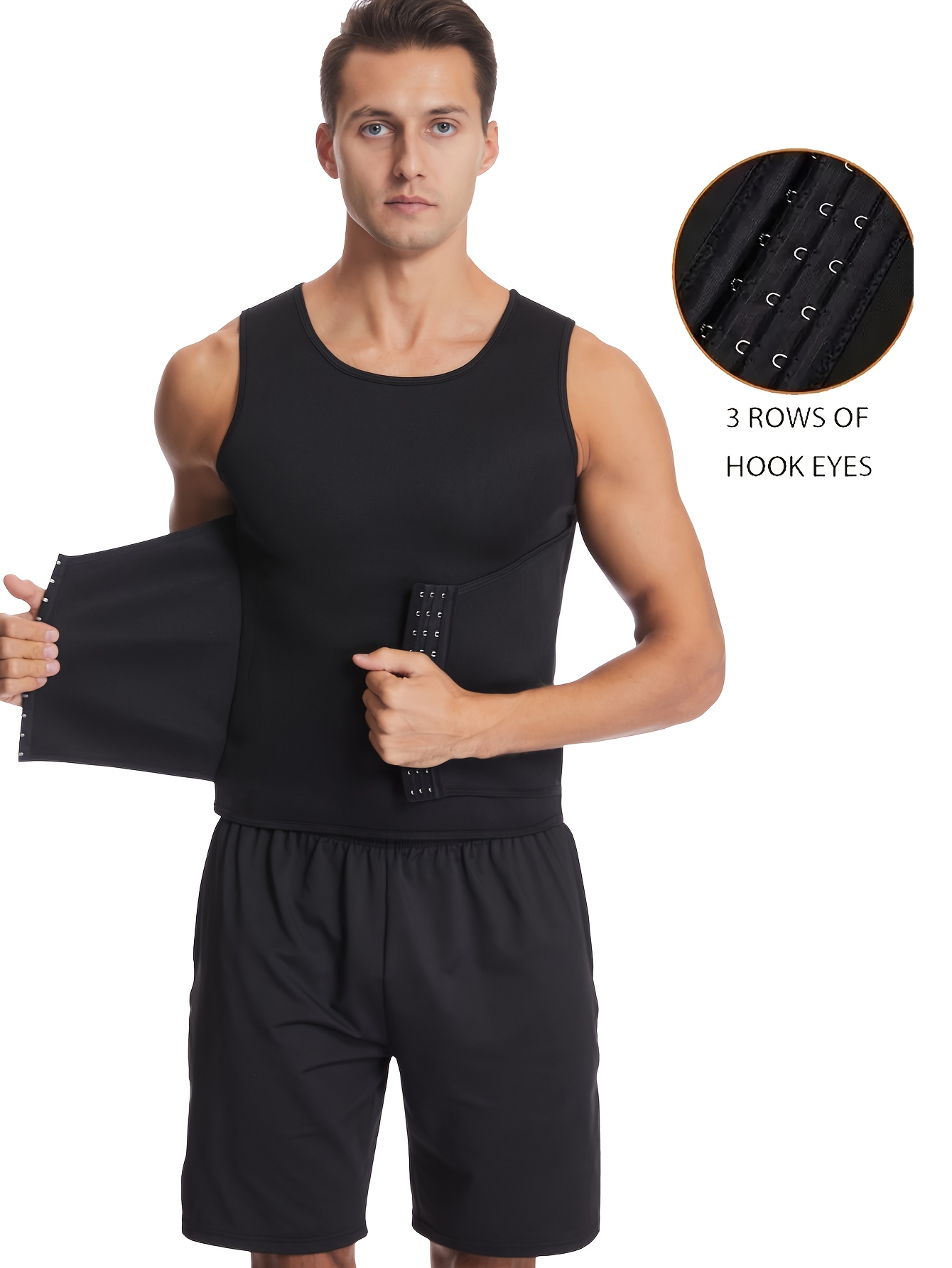 Tight Waist Trainer Vest Men Workout Compression Shirt - Temu United Arab  Emirates