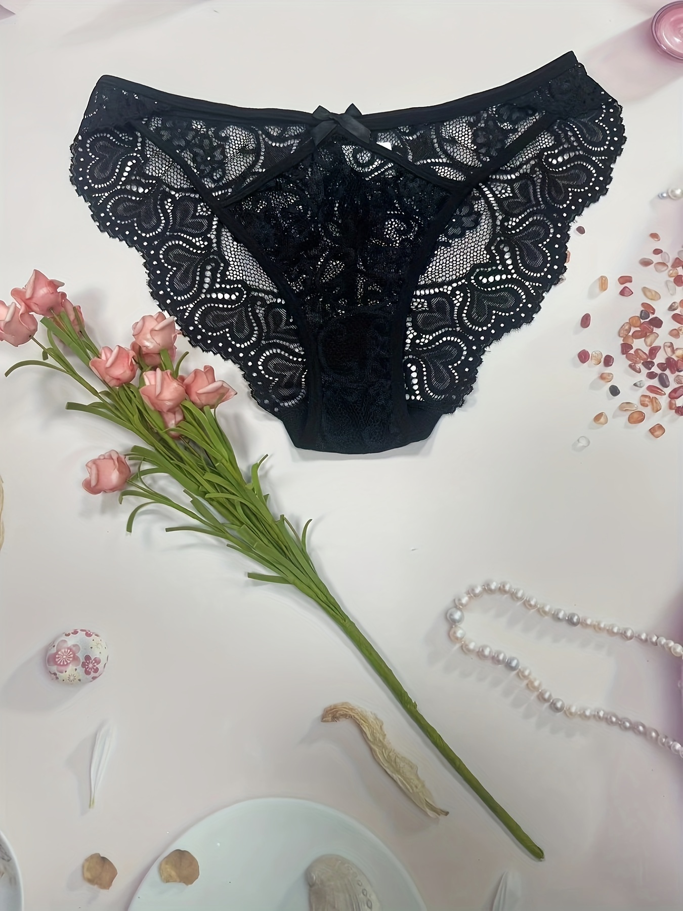 Black Lace Panties - Temu