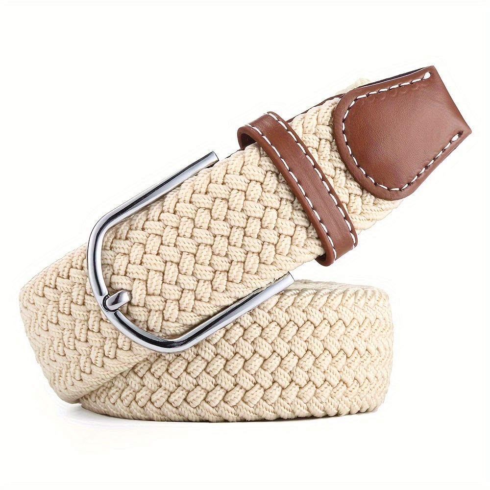 Buy Braided Mens Belt Without Holes - Brown Leather