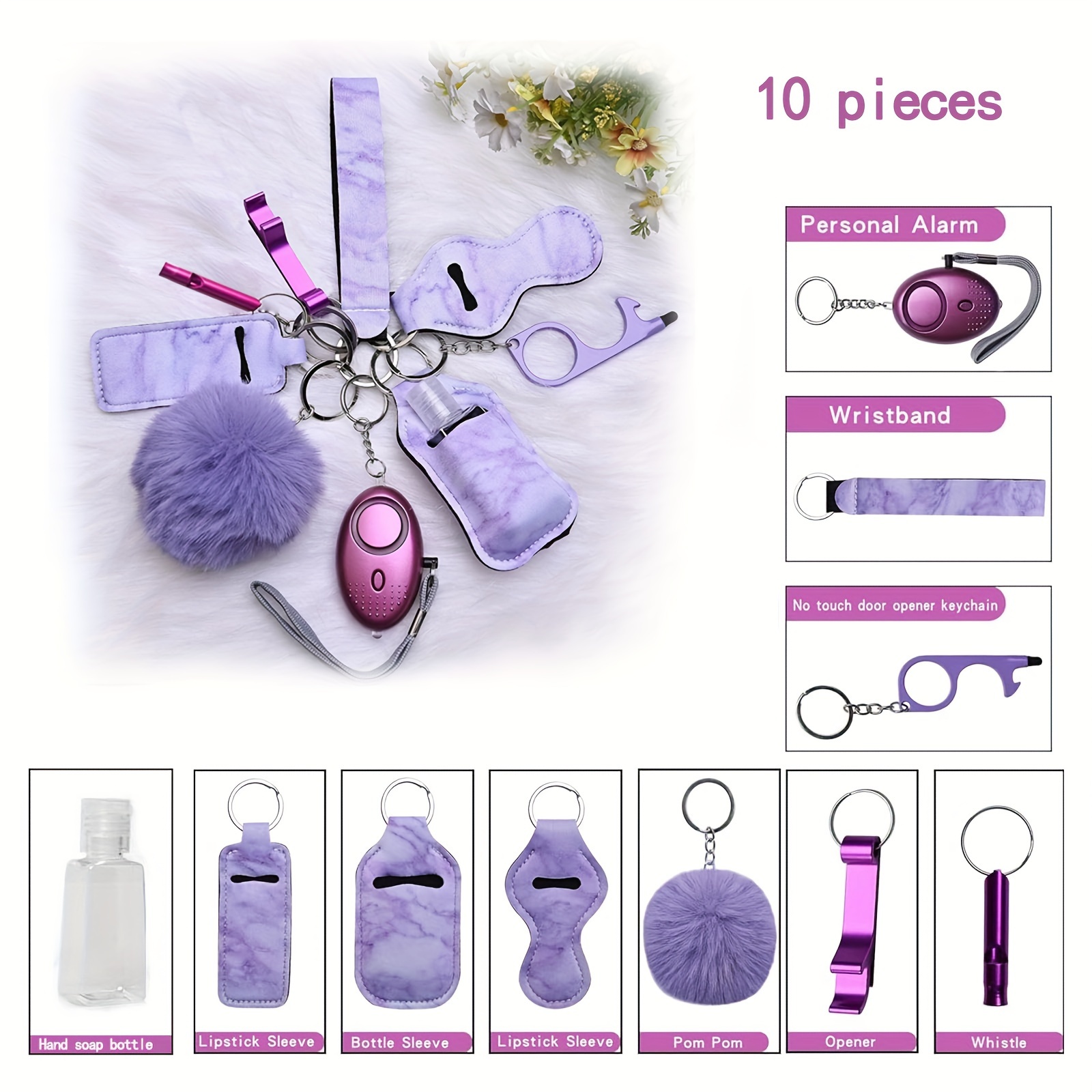 Set Portachiavi Sicurezza Donne 10 Pezzi Accessori - Temu Italy