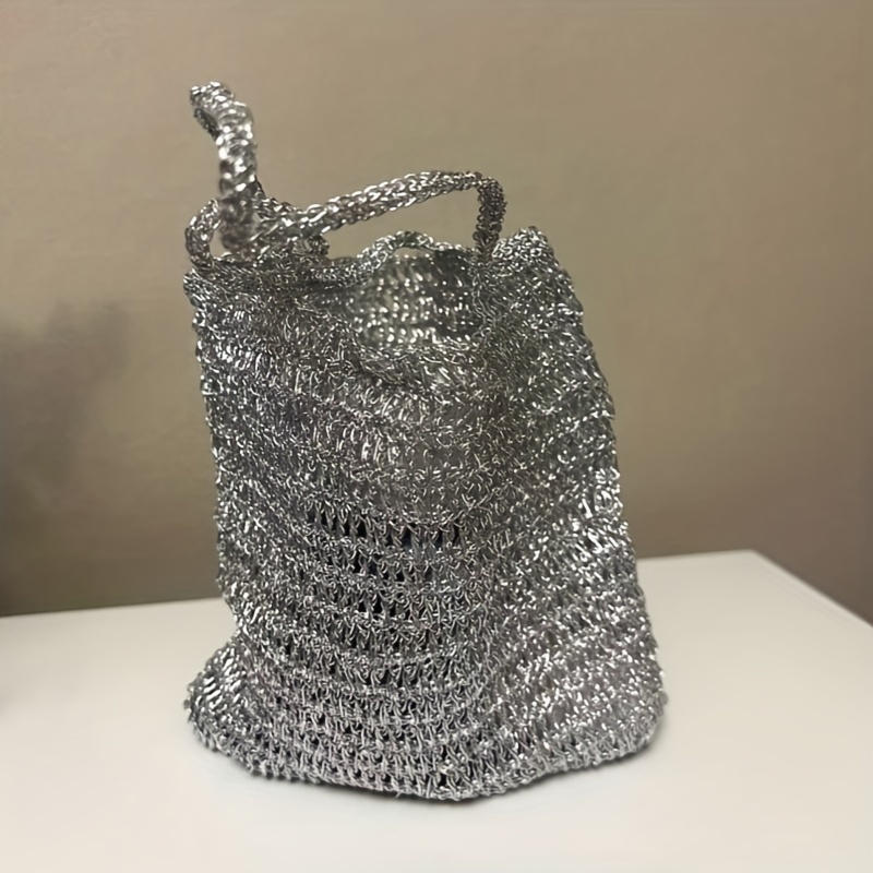 Flashing silver thread 1mm crochet thread fever style bag thread Silver  handmade bag thread Special thread DIY crochet knitting - AliExpress