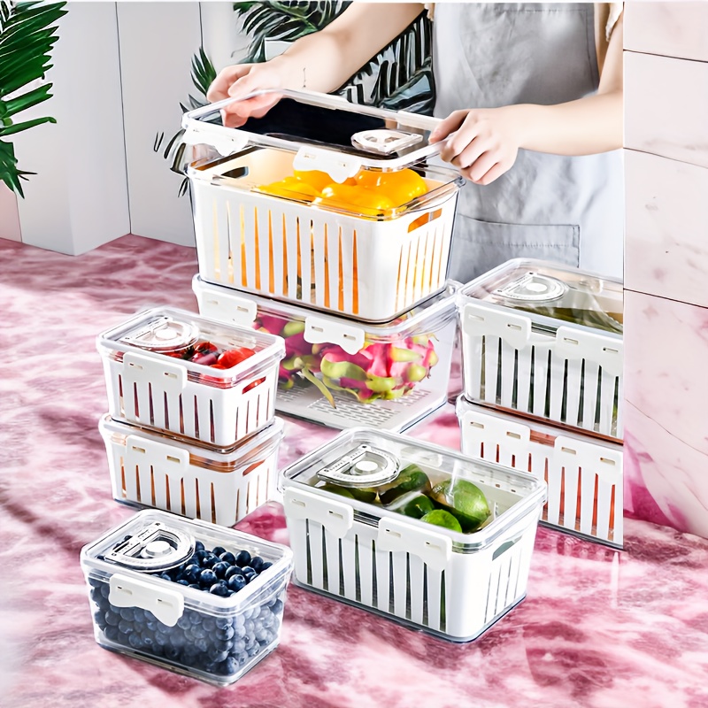 Easy use Fridge Organizer Fruit Food Storage Box Keep - Temu
