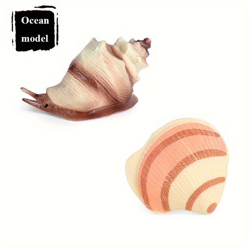 WEPRO 2Pcs Simulated Conch Shells Scallop Seashell Model Ocean Animal  Figurines Sea Life For Beach Theme Party 