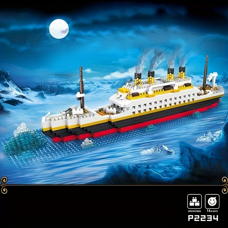 

1939pcs Micro Mini Cruise Ship Building Blocks Set - Diy Artificial Diamond Model Kit Toys, Christmas And Halloween Gift, Thanksgiving Gift