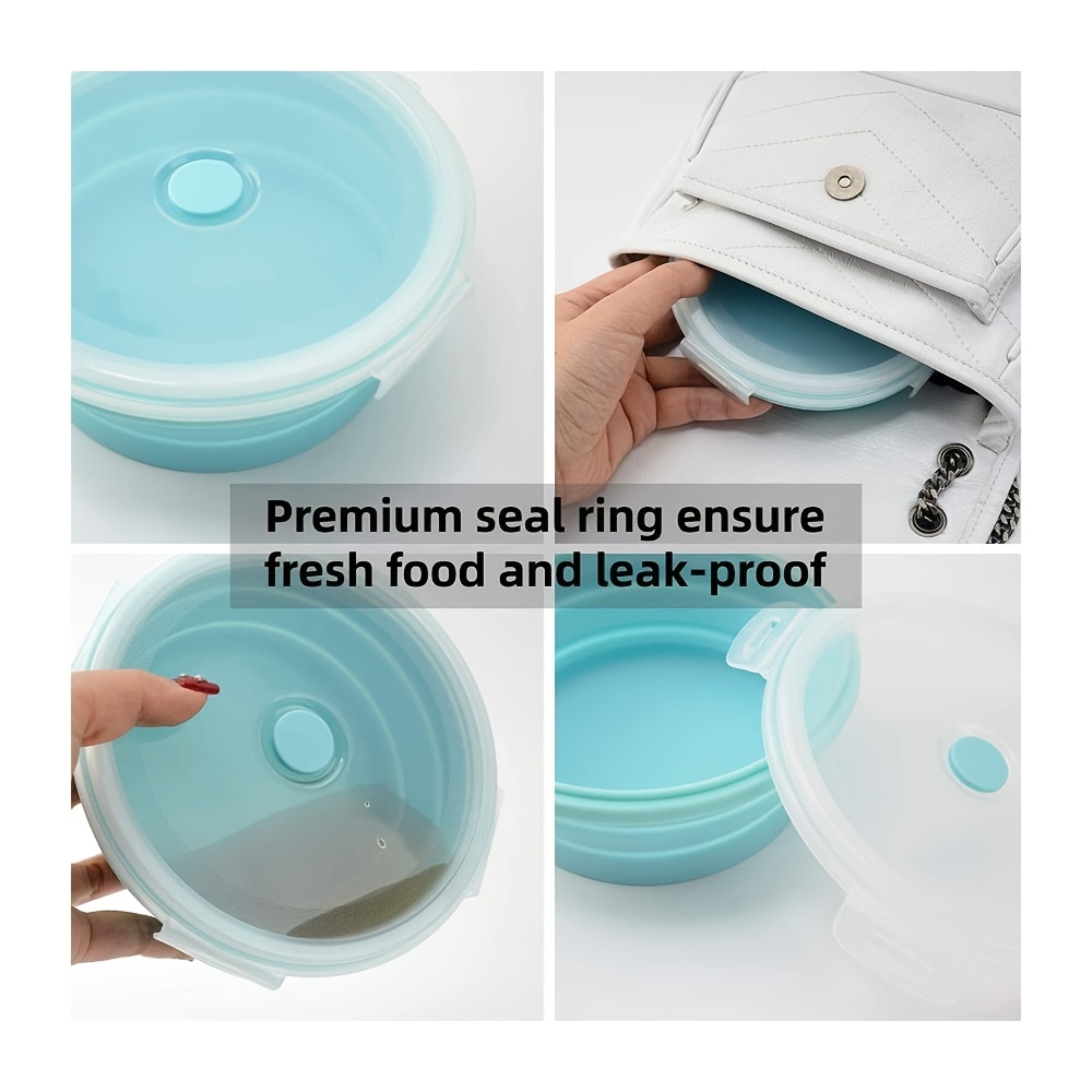 Silicone Lunch box Collapsible Bowls Food Storage Containers With Leakproof  Lid 1pc or 4Pieces/SET