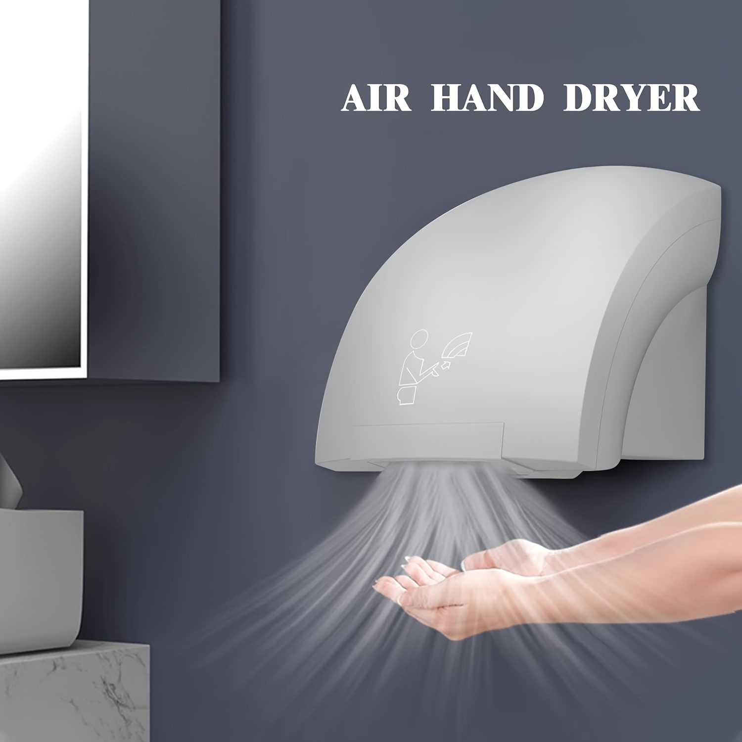 

Hand Dryer Commercial 110v Automatic Compact High Speed Air Wiper For Industry Business Restrooms Us Plug