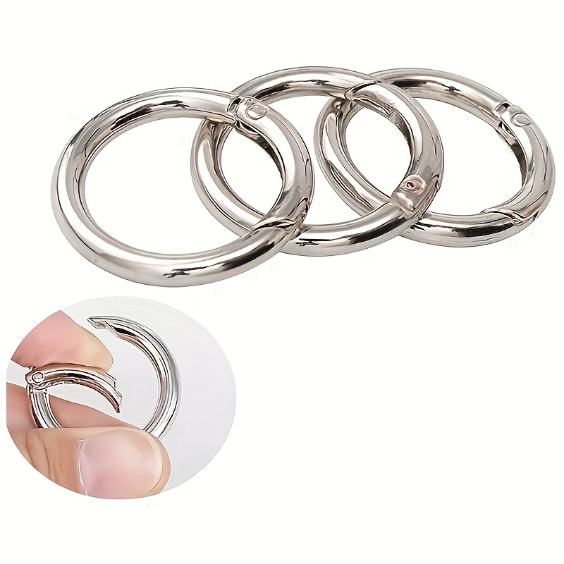 8pcs Spring O Ring Alloy Buckle Portable Hook Clip Keyring Diy