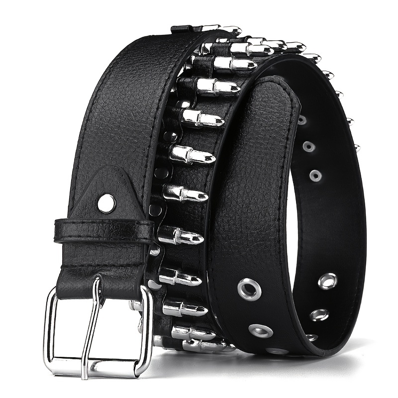 Adjustable Genuine Leather Belt With Metal Anchor Rivets For Men Punk,  Goth, Emo, Rock, Biker Style Brown Waistband From Fierysethy, $35.37