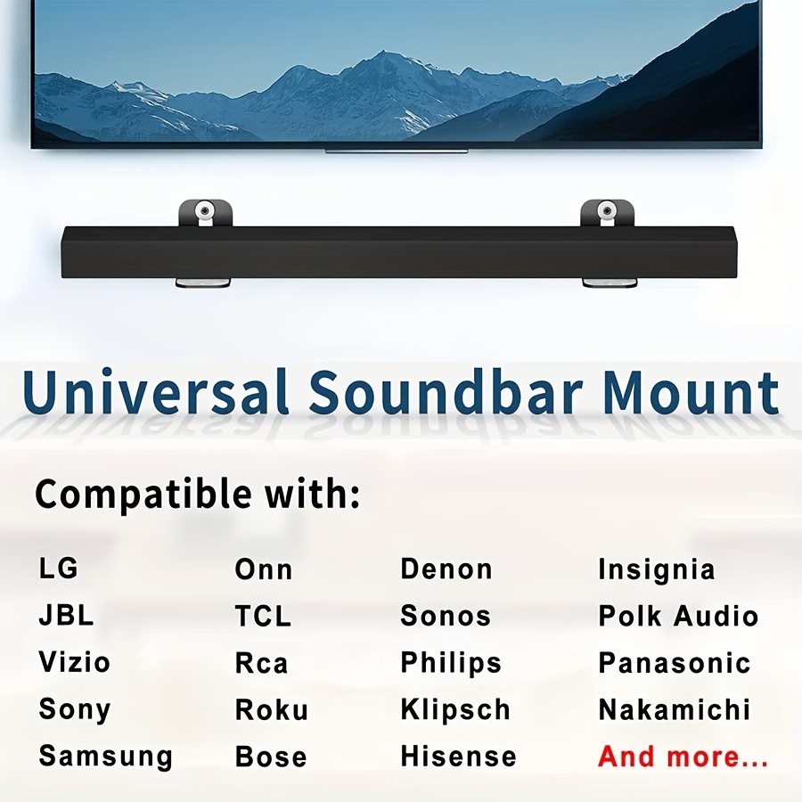  Excel Life Barra de sonido ajustable para montaje en pared,  soporte universal de barra de sonido para montaje debajo del televisor,  compatible con SONOS Samsung, LG, VIZIO, Bose ROKU, barra de
