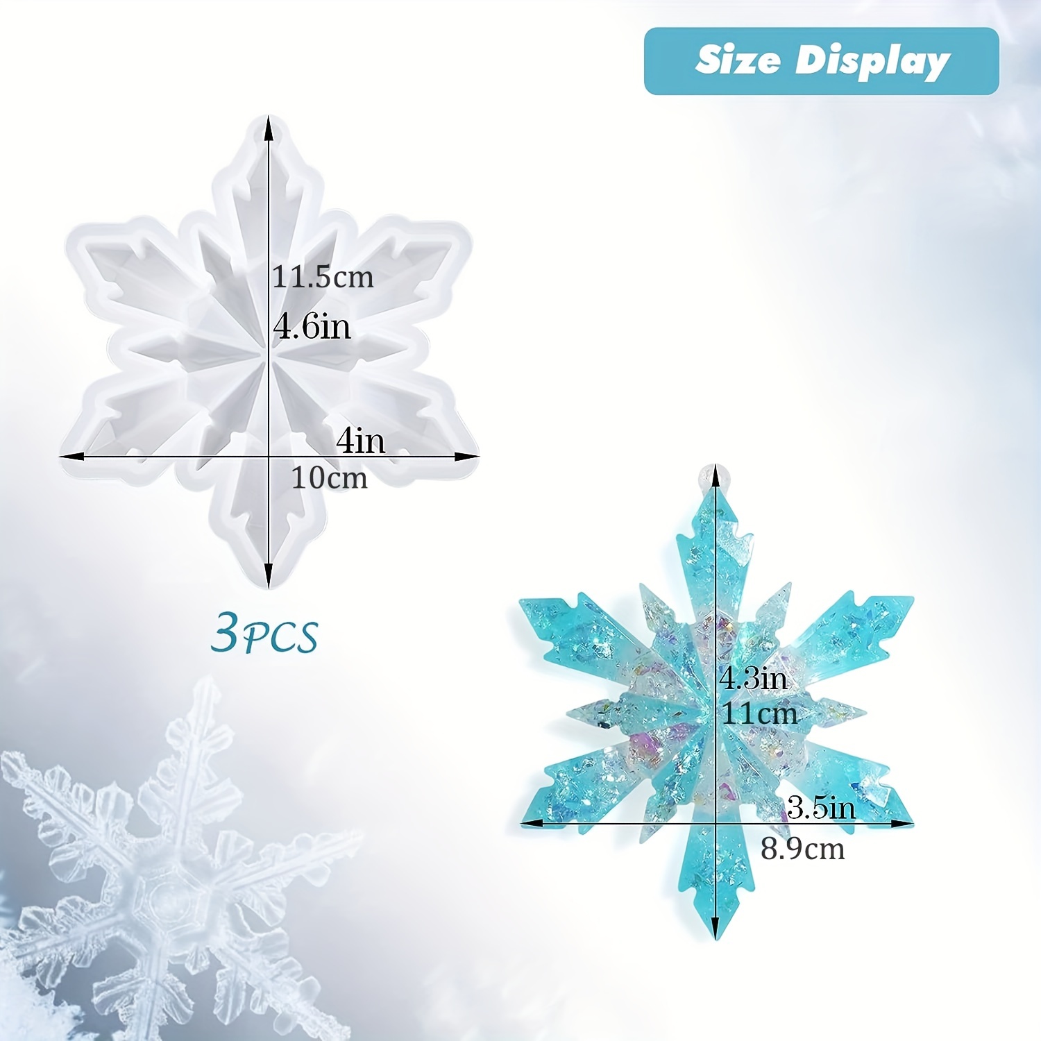 Big Snowflake Christmas Pendants Resin Molds Snowflake Resin - Temu