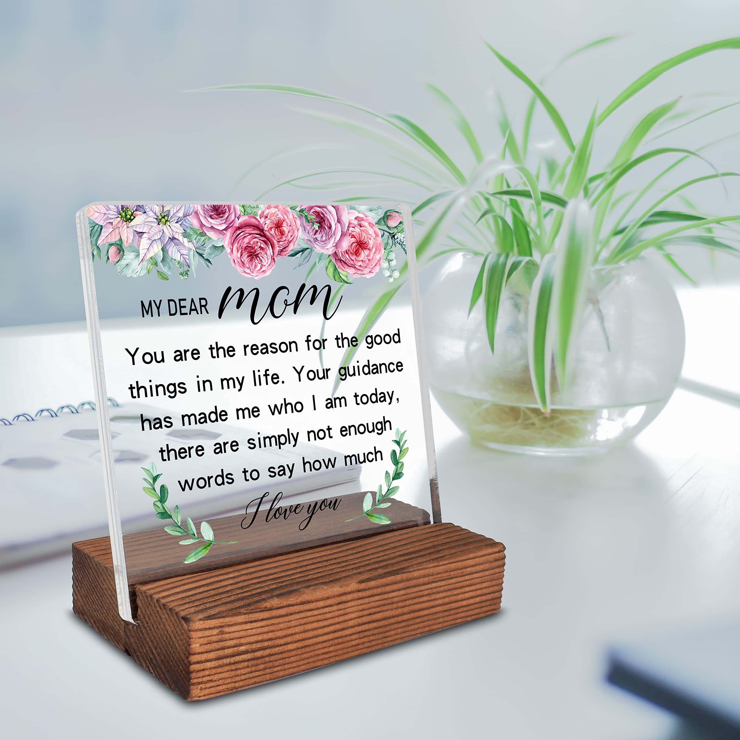 1pc, Gifts For Mom, Mom Birthday Gifts - I Love You Mom Acrylic Keepsake  Christmas Gifts For Mom From Son Daughter, Birthday Card For Mom - Cute  Decor