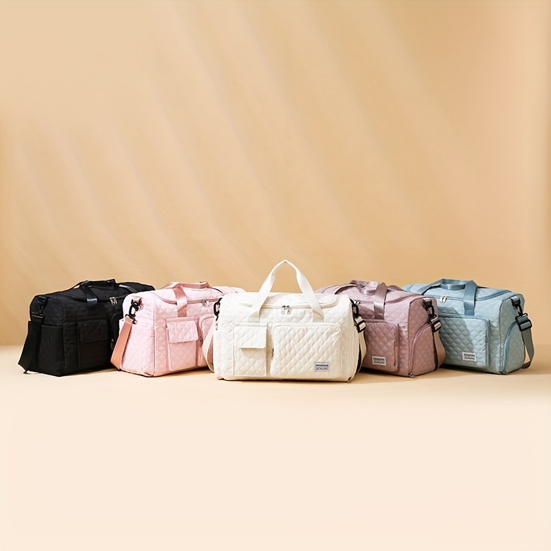 argyle quilted travel duffle bag casual nylon crossbody bag