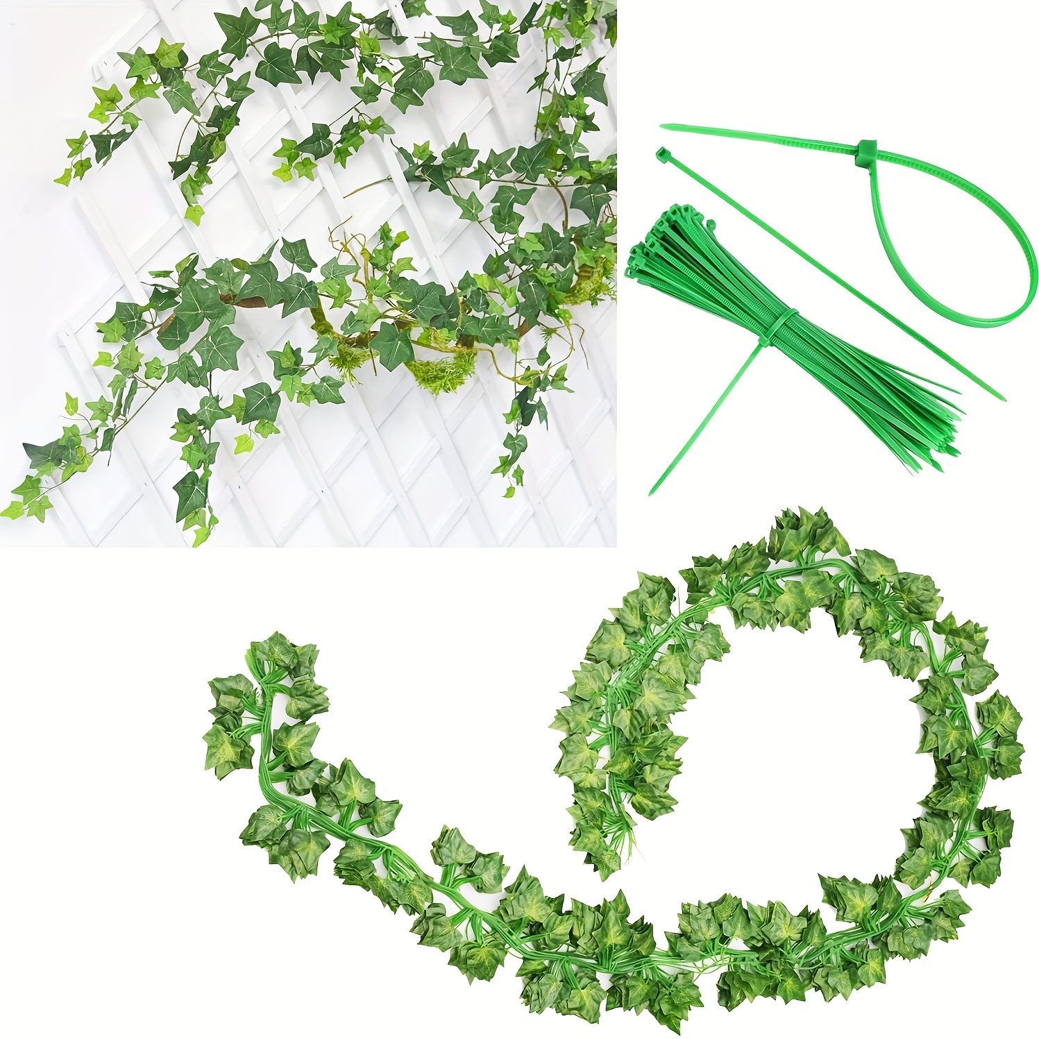 12 Pack Fake Vines for Room Decor Artificial Ivy Garland with Clip Green  Flowers Hanging Plants Faux Greenery Leaves Bedroom Aesthetic Decor for  Home