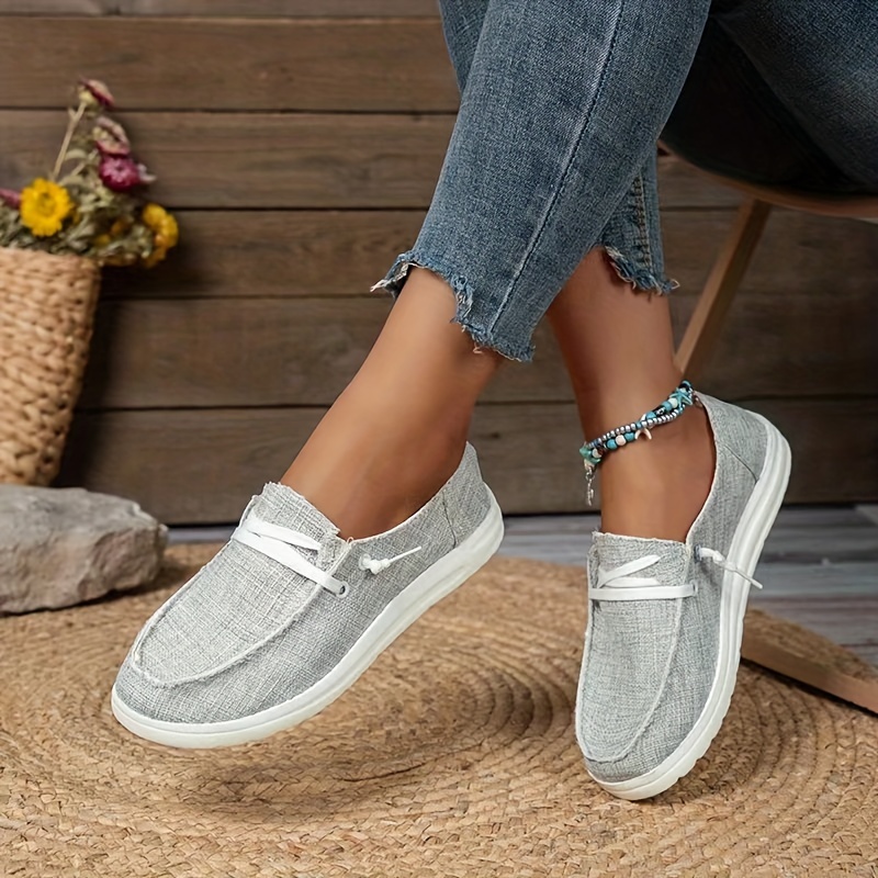 

Women's Flat Canvas Shoes, Lightweight Low Top Lace Up Shoes, Women's Casual Walking Shoes