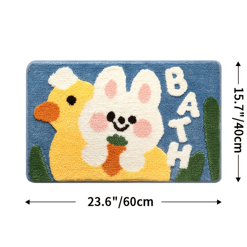 Adorable Animals Rectangle Non-Slip Fluffy Bath Mats Collection