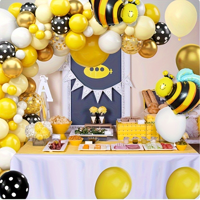 113pcs Kit Arco Globos Abeja, Suministros Fiesta Revelación Género Abeja,  Decoraciones Arco Globos Abeja, Globos Negros, Amarillos Blancos  Decoraciones Fiesta Cumpleaños Abeja Miel - Juguetes - Temu