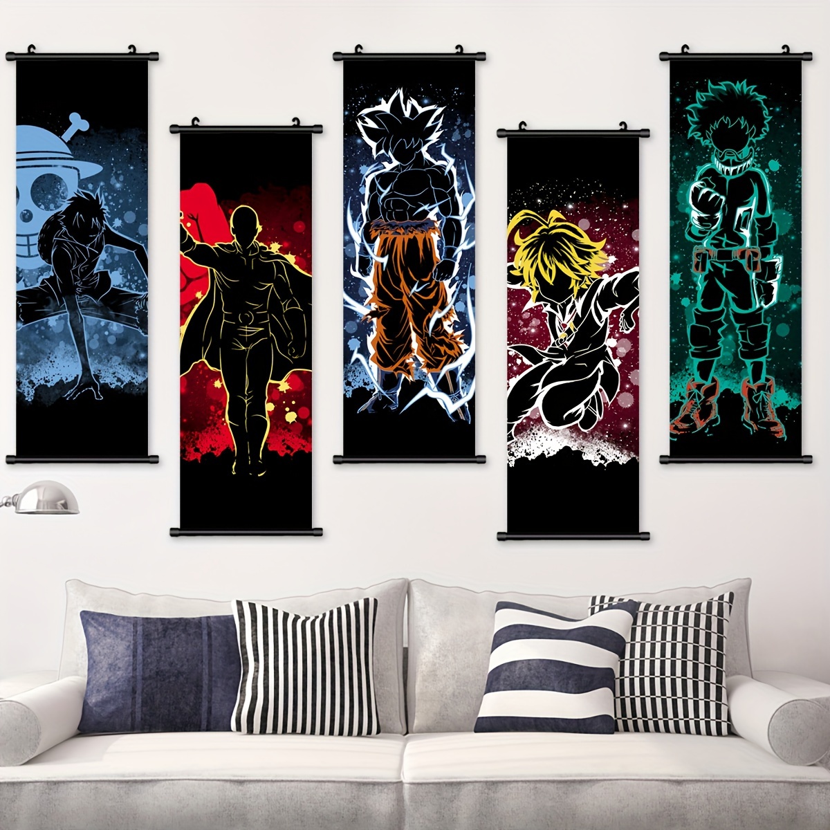 Demon Slayer Tanjiro Nezuko Characters Poster Wall Hanging Tapestry  Japanese Anime Tapestrys Room Decor Aesthetic Home Wallpaper