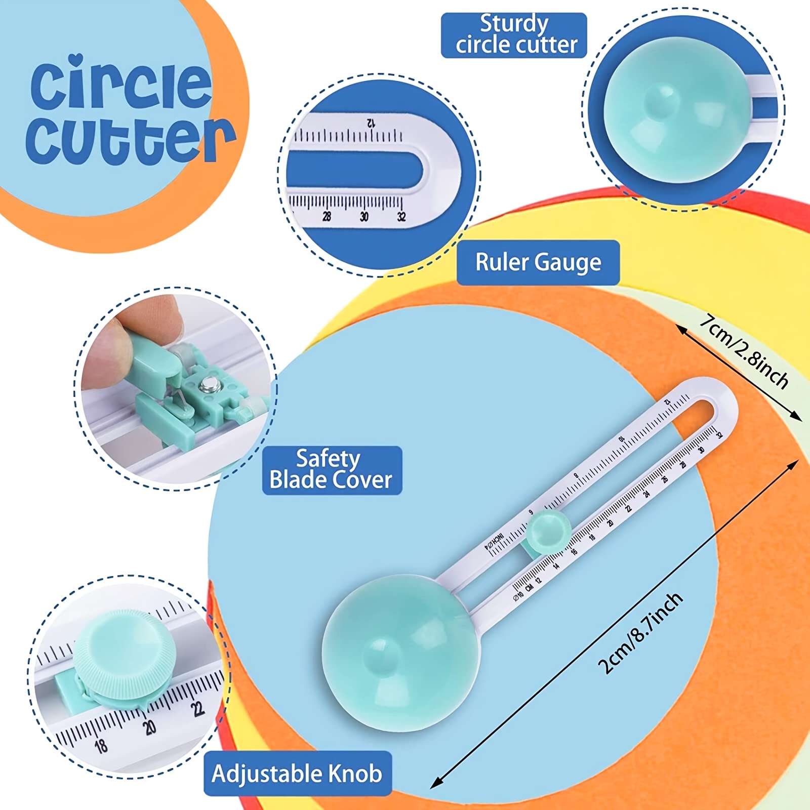 Circle Cutter Adjustable 360 Degrees Circular Paper Cutter - Temu