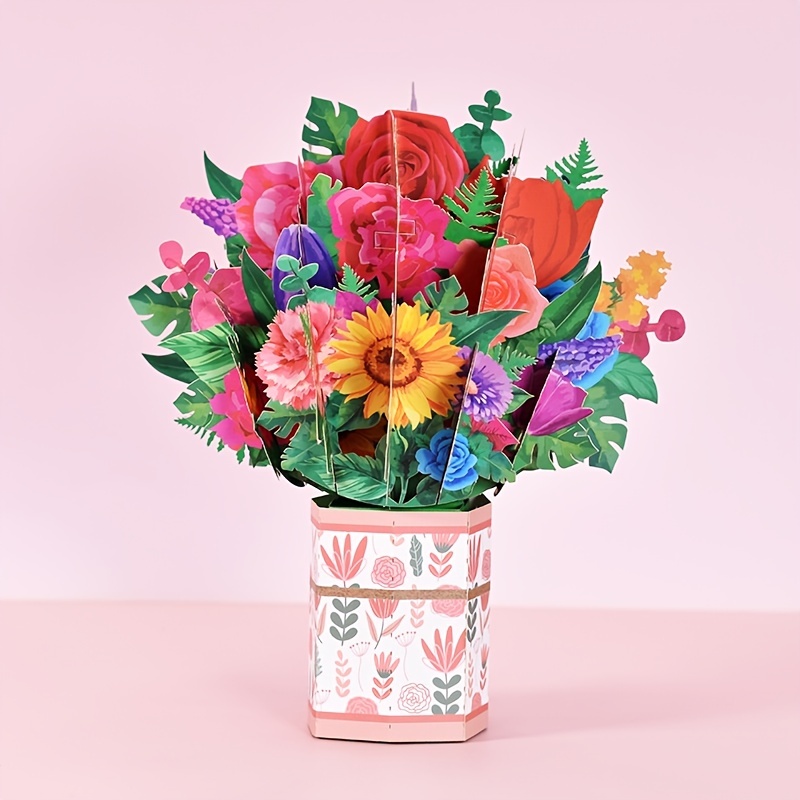 FreshCut Paper Set of 3 Flower PopUp Bouquet Greeting Ca 