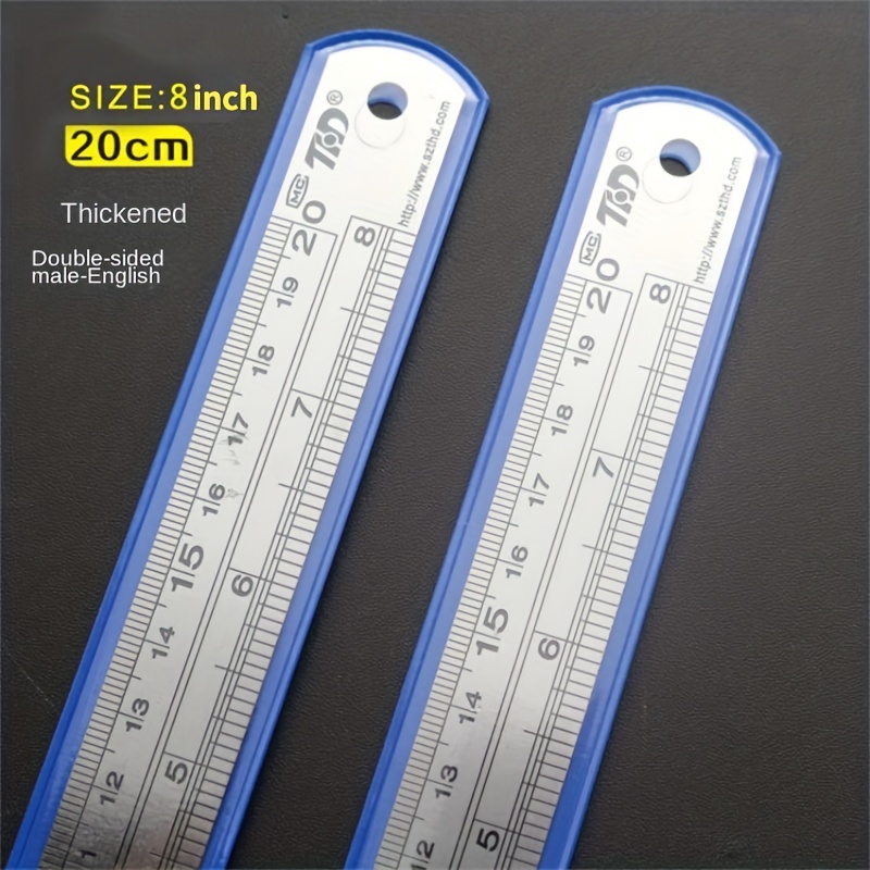 Stainless Steel Ruler, 8 12 Double-sided Steel Ruler - Thickened