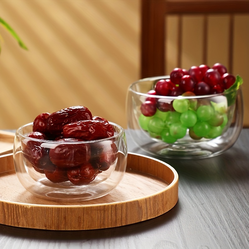 Heat resistant glass Salad Bowl Double layer Serving Bowl - Temu