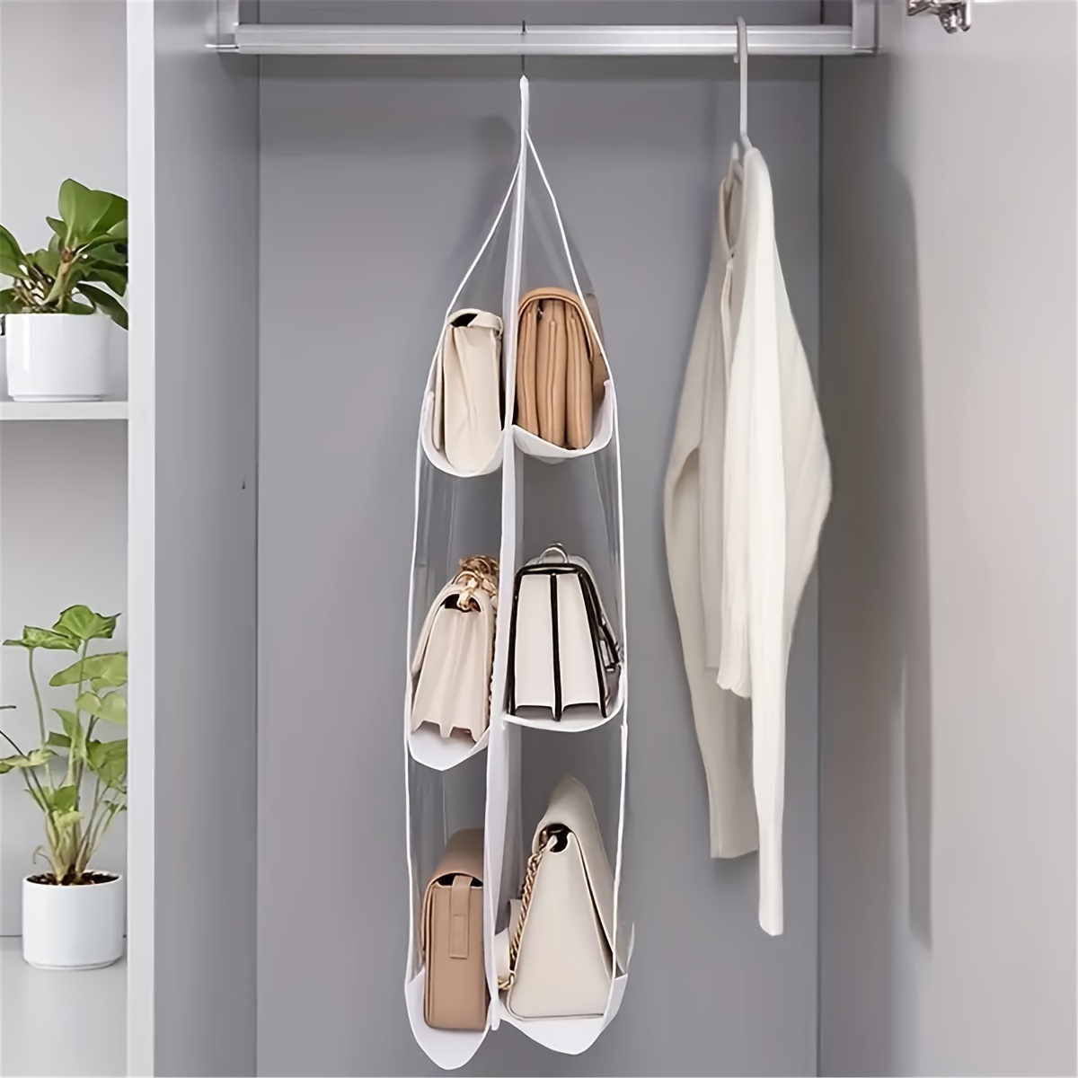 1pc Multifunctional Multi Layer Cabinet Hanging Bag Artifact Closet Purse  Hanger For Hanging Bags Belts Scarves Handbags Hats Clothes Bags Ties -  Home & Kitchen - Temu United Arab Emirates