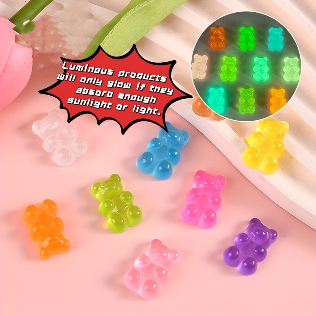 Pastel Rainbow Gummy Bear Croc Charms Set of 7 