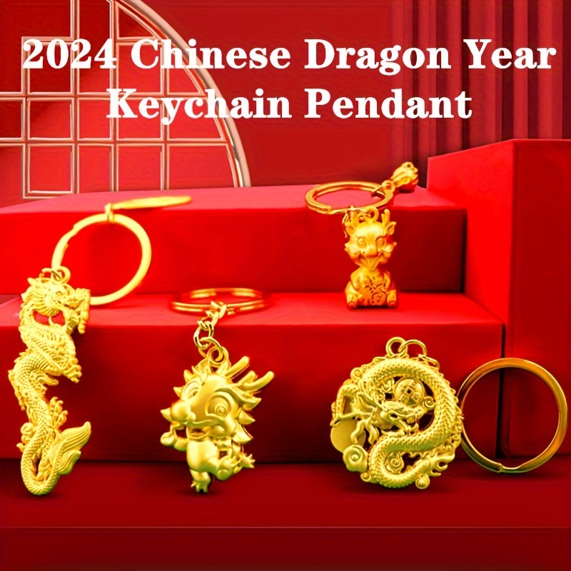 Porte-clés Pendentif Année Du Dragon 2024, Porte-clés Dragon Du