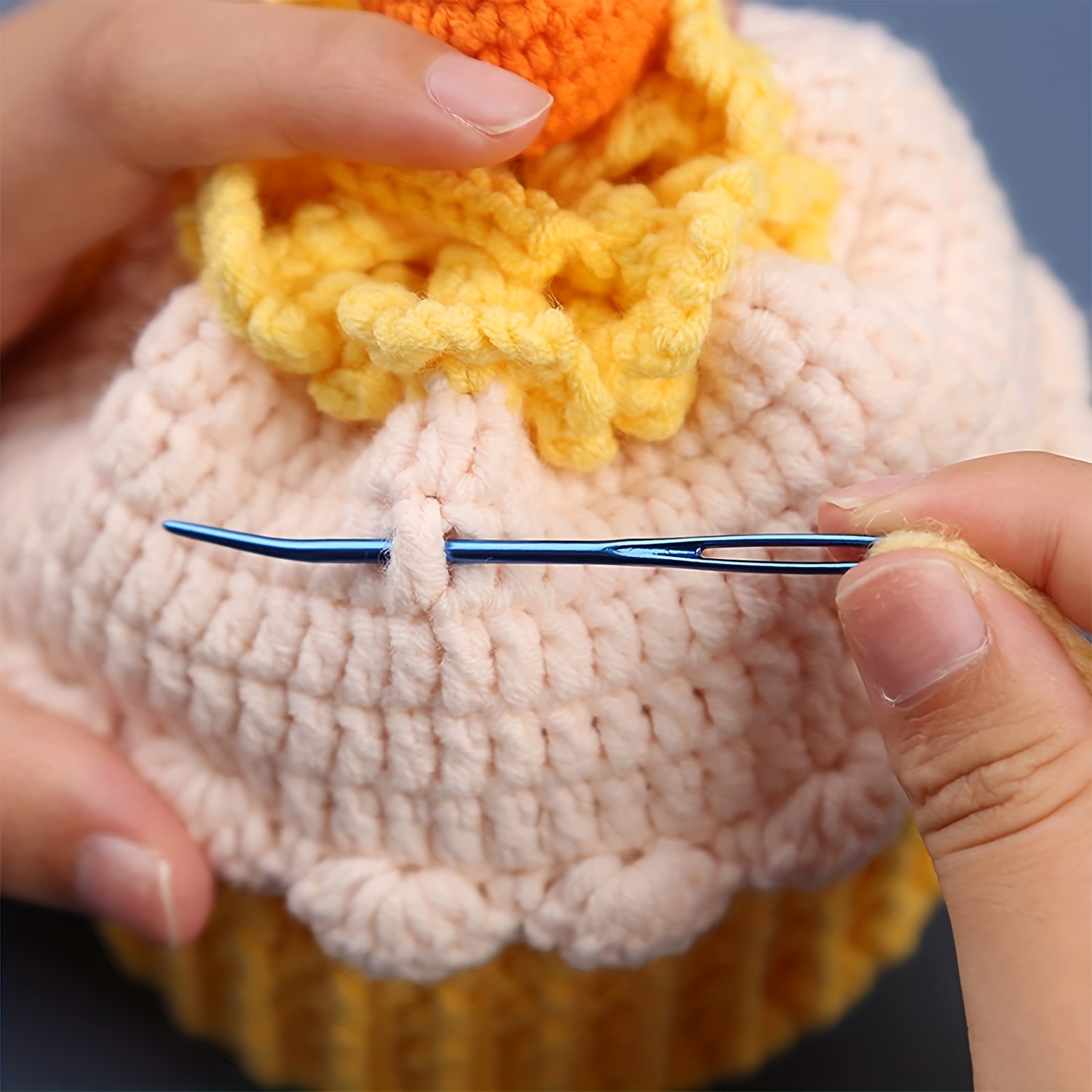 10xBent Blunt Darning Needle Set Aluminum Large Eye Bodkin Crochet Yarn  Knitting