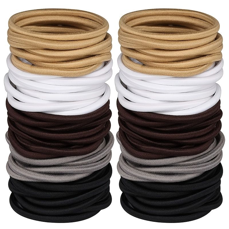 120pcs Elastic Hair Ties For Thick Heavy And Curly Hair Hair Bands For  Women's Hair Black Ponytail Holders | Shop The Latest Trends | Temu