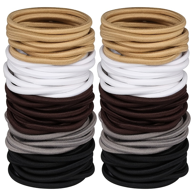 120pcs Elastic Hair Ties for Thick Curly Hair
