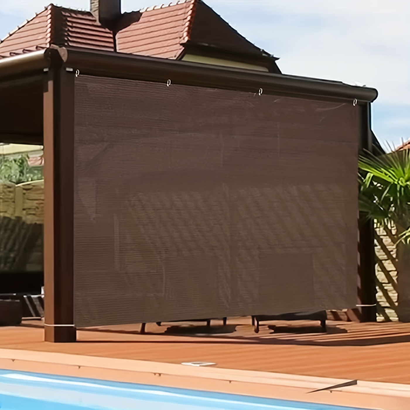 Toldo impermeable para exteriores, cubierta de lona para jardín, playa,  Camping, Patio, piscina, pared lateral, 3/