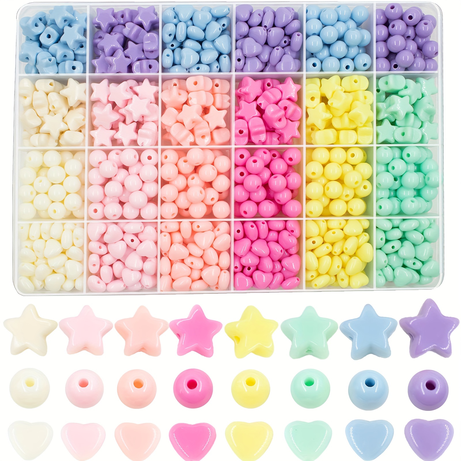  10Pcs Heart Beads Heart Spacer Beads Acrylic Loose Beads Heart  Shaped DIY Beads For Making Bracelet Necklace Earrings Heart Spacer Beads :  Arts, Crafts & Sewing