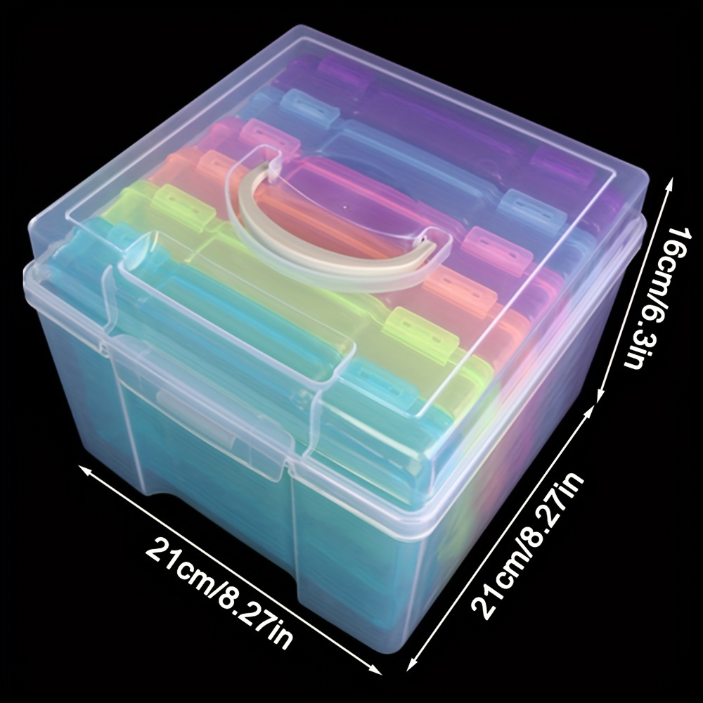 Photo Case Set Photo Storage Box With 6 Inner Cases Plastic - Temu
