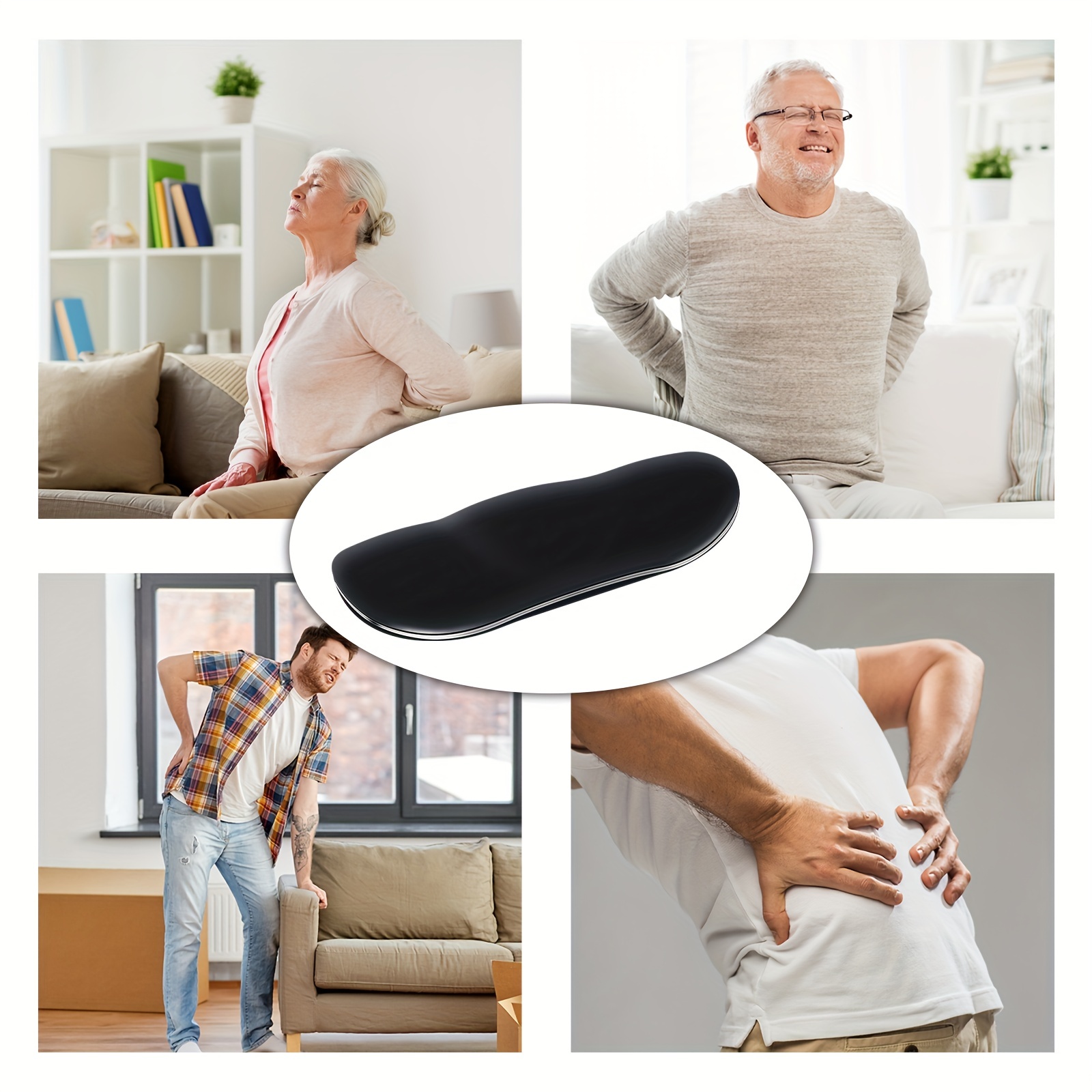Lower Back Massager For Pain Relief, Heated Lumbar Support Traction Device  With Airbag Traction, Waist Massager Cushion For Pain Relief (black) - Temu