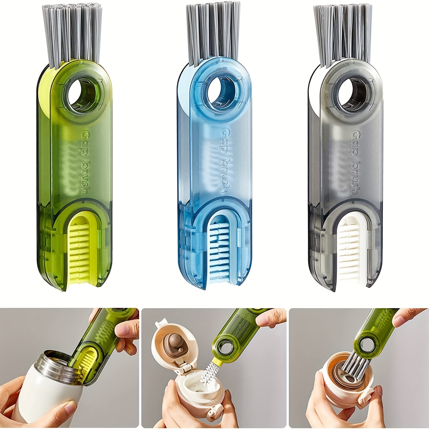 Tiny 3 in 1 Cleaning Brush, Mini Multi-Functional Crevice Cleaning