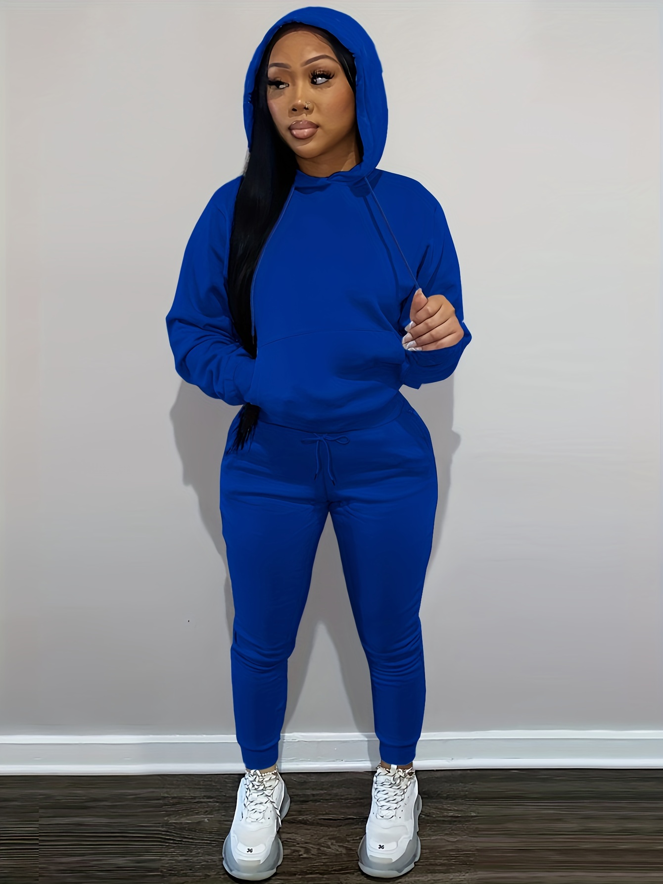 Women's Activewear Hooded Two Piece Oversized Hoodie Jogger Pants Set  Casual Ladies Activewear Set (Color : Blue, Size : Medium) : :  Clothing, Shoes & Accessories
