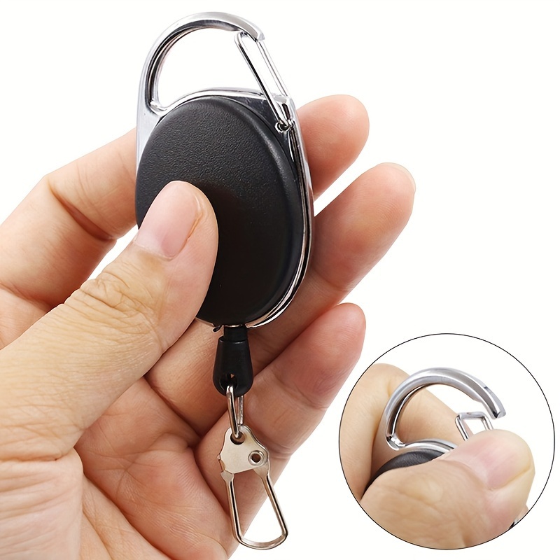1pc Retractable Key Ring Keychain Simple Id Badge Name Tag Card Holder Key  Chain For Outdoor Camping Hiking - Sports & Outdoors - Temu