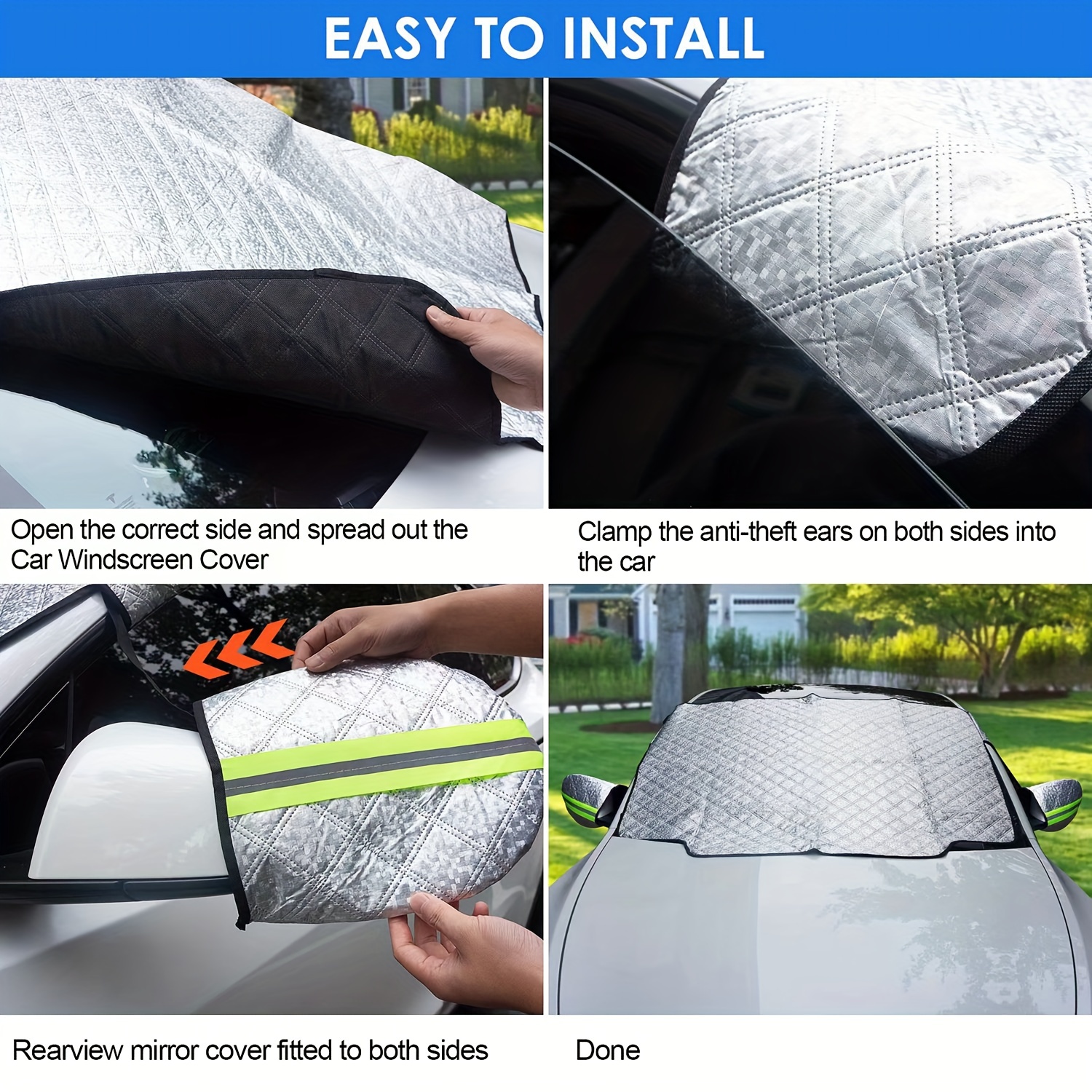 Car Windshield Snow Cover Side Mirror Cover 4 Layers Winter - Temu United  Kingdom