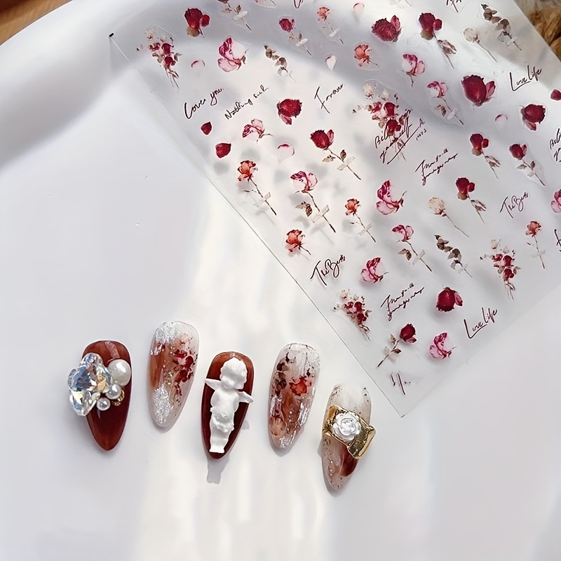 

Gorgeous Rose Nail Stickers - Add A Touch Of Elegance To Your Manicure!