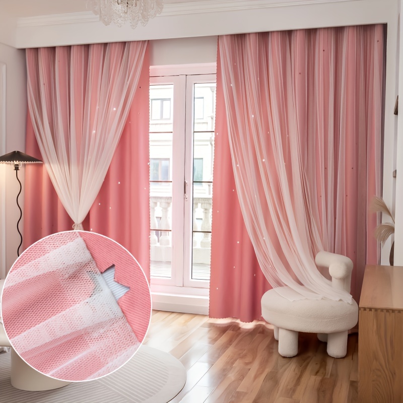 Visillo blanco semitransparente, juego de 2 visillos bistró, gasa  transparente, cortina corta con trabillas, privacidad, decoración para  ventanas