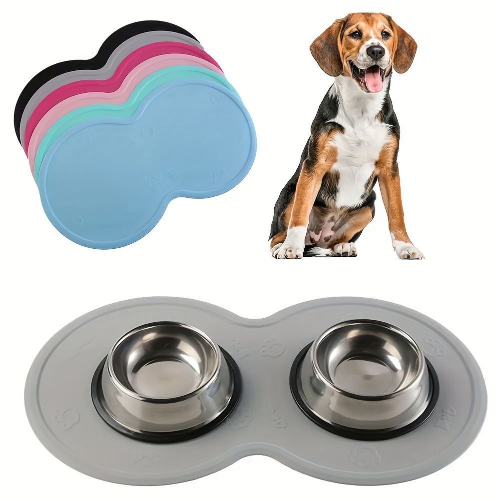 Silicone Dog Cat Bowl Mat with High Lips Non-Stick Waterproof Food