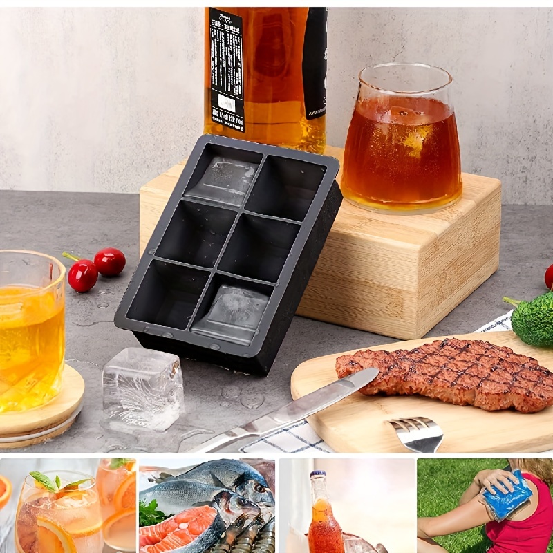 Large Silicone Ice Cube Tray Molds, Big Cubes, Food Grade, Flexible, 8  Cavity Easy Release Slow Melting Ice For Whiskey, Cocktails, Gifts  Christmas - Temu