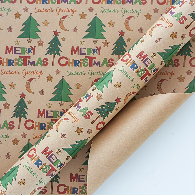 Christmas Gift Wrapping Paper Thickened Christmas Kraft Wrapping