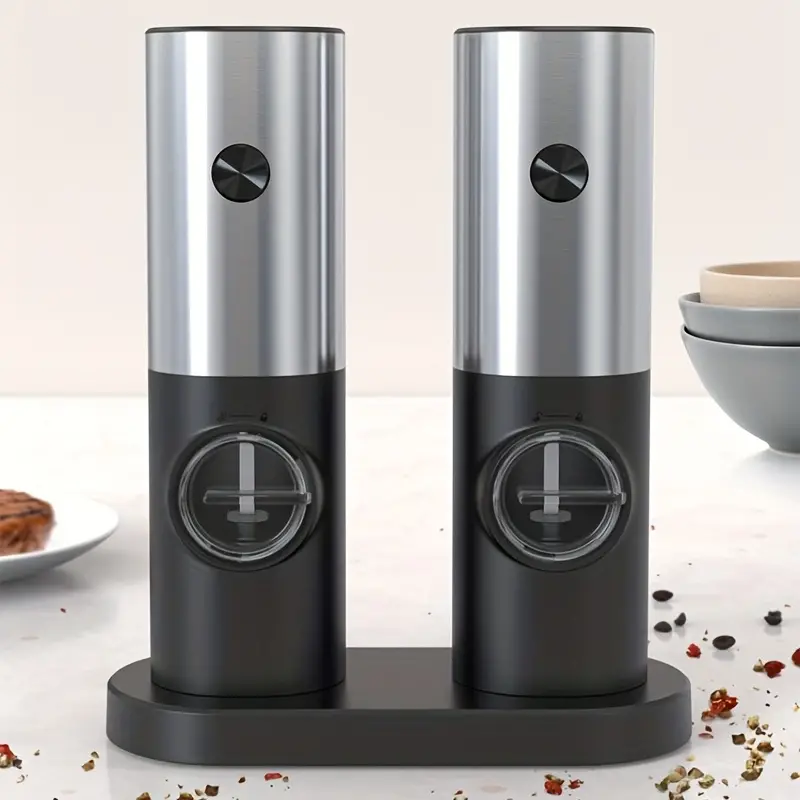 Electric Salt and Pepper Grinder - Single Battery Operated Stainless Steel  Salt or Pepper Mill with Adjustable Ceramic Grinder - AliExpress